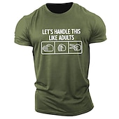 baratos Camiseta gráfica masculina-Homens Letra Estampas Abstratas Camiseta Camisetas gráficas 100% Algodão Manga Curta Gráfico Camisa Preto Rosa Verde Tropa Camiseta confortável Ao ar livre Rua Roupas de estilistas