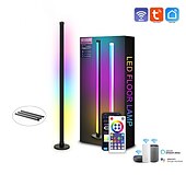 cheap Smart Lights-Graffiti Intelligent WiFi LED Smart Light LED Floor Lamp, Mesh Red Light with Music Sync, Color Changing Corner Standing Lamp with Remote &amp; App Control, Timer, Ambiance Corner Lamp