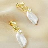 abordables Accesorios y más-Mujer Pendientes cortos Pendients de aro Pendientes con clip Retro Gota Elegante Vintage Sencillo Dulce Perla Artificial Aretes Joyas # 1 / # 2 / # 3 Para Fiesta Calle Diario Festivos Festival 1 Par
