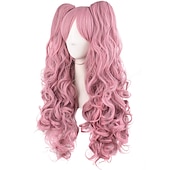 cheap Party Wigs-Wavy Blonde Ponytail Wig for Jean Cosplay Game Princess Golden Anime Hair Wigs with Pigtails Bangs Halloween Wigs