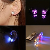 cheap Decorative Lights-2PCS LED Earring Light Up Crown Glowing Crystal Stainless Ear Drop Ear Stud Earring Jewelry