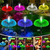 cheap Pathway Lights &amp; Lanterns-Solar LED Jellyfish Lights Reed Mushroom Lamp Outdoor Garden Decor Lawn Light 7 Color Change Waterproof Patio Yard Pathway Decor Solar Flowers Lamp
