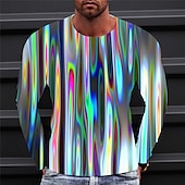cheap 3D T shirts-Men&#039;s Graphic Gradient Metallic Shirt T Shirt Long Sleeve T shirt 3D Print Crew Neck Shirt Vintage Fashion Designer Outdoor Daily Sports 1 2 3 Spring &amp;  Fall Clothing Apparel S M L XL 2XL 3XL 4XL
