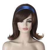 levne Historické paruky-Dámská paruka Flip z 70. let pinup retro beehive styl vintage vzhled paruka Betty Rubble kostým pro ženy s ofinou Halloween paruky
