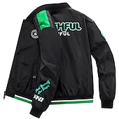 preiswerte Herrenjacken &amp; Herrenmäntel-Herren Bomberjacke College Jacke Freizeitskleidung Langlebig Grundlegend Frühling &amp; Herbst Frühling Sommer Britisch Freizeit Rundhalsausschnitt Standard Schwarz Weiß Jacken