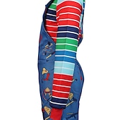 olcso Férfi jelmezek-szett Chucky jelmez jumpsuit környakú pulóver narancssárga paróka 3 db film tv téma Chucky cosplay jelmez ruhák felnőtteknek gyerekek unisex férfiak nők fiúk lányok ijesztő babák cosplay jelmez