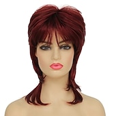 economico Parrucche storiche-parrucca bionda mullet dai cloud per donna parrucca a strati ispida lunga fino alle spalle parrucche anni &#039;70 e &#039;80 parrucche cosplay parrucche per capelli giornalieri parrucca di carnevale