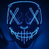 cheap Halloween 2024-Halloween Light Mask LED Full Face Mask  Clown Glow Mask For Children For Adult  For Party for Halloween
