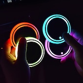 cheap Decorative Lights-Smart Luminous Water Coaster LED Car Cup Holder Lights 7 Colors Changing USB Charging Mat Waterproof Cup Pad Interior Atmosphere Lamp Decoration Light for Oktoberfest Car Accessories 1pc