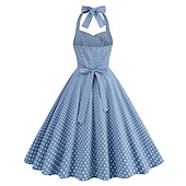 olcso Ruhák-Retró 1950-es Rockabilly A-Line ruha Swing ruha Pánt Pöttyös Női Álarcos mulatság Alkalmi / Napi Lánybúcsú Felnőttek Ruha Hazatérő ruhák Tavaszi nyár