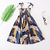 preiswerte Casual Kleider-kinderkleidung Mädchen Kleid Blumen Tier Karikatur Ärmellos Casual Aktiv Täglich Baumwolle Knielang Blumenkleid Sommerkleid Sommer Frühling 4 Jahre + 8601 Regenbogenstange 8602 orange 8602 lila