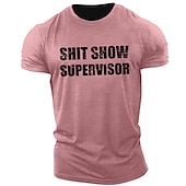billiga Mäns grafiska t -shirt-Herr Bokstav Grafiska tryck T-shirt Grafiska utslagsplatser 100 % bomull Kortärmad Grafisk Skjorta Heather Grey Svart Himmelsblå Bekväm t-shirt Utomhus Gata Modedesignerkläder