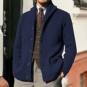 abordables Gilet-Homme Pull Chandail Gilet A côtes Tricoter Découpé Tricoté Col V Sortie Fin de semaine Vêtement Tenue Hiver Automne Noir Vert Véronèse M L XL
