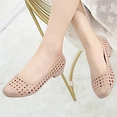 abordables Sandalias planas de mujer-Zapatos planos azul marino calados sin cordones para mujer: zapatos ligeros y transpirables con plantilla acolchada para uso informal de verano y paseos por la playa.