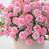 abordables Plantas y Flores Artificiales-1pc 20 cabezas flores artificiales hortensias falsas para muebles para el hogar