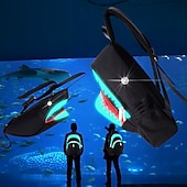 cheap Laptop Bags,Cases &amp; Sleeves-USB function backpack School Bag Men Fashion USB Charging Night Luminous Backpack Shark Laptop Backpack Teenagers School Bag Travel Bag Black