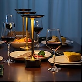 baratos Candeeiros de mesa-Candeeiro de mesa sem fio de alumínio led tricolor com escurecimento de toque recarregável luz noturna de mesa led lâmpada de leitura para restaurante bar de hotel iluminação de decoração de quarto
