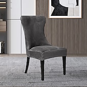 cheap Dining Chair Cover-Stretch Armless Wingback Chair Cover Armchair Cover Reusable Wingback Side Chair Velvet Slipcovers Accent Chair Covers for Dining Room Banquet Home Decor