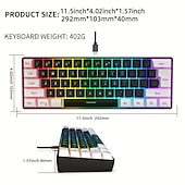 voordelige Toetsenborden-bedraad gamingtoetsenbord klein rgb-membraan-gamingtoetsenbord met achtergrondverlichting ultracompact mini waterdicht toetsenbord voor pc-computergamers