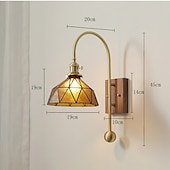 economico Lampade LED da parete-lightinthebox applique da parete a led in vetro a 1 luce, applique moderna e27, applique da parete minimalista quadrata in vetro marrone, lampada da parete moderna ad angolo regolabile, per studio