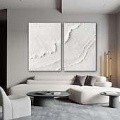preiswerte Abstrakte Gemälde-Moderne Wandmalerei, schwer strukturiert, dick, 3D-abstrakt, weiß, Acrylgemälde, Leinwand, Bild, Kunst, handgemaltes Wandkunstwerk