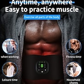 abordables Appareils de massage corporels-1 ensemble stimulateur de muscles abdominaux toner musculaire portable électrique ems entraîneur musculaire appareil de fitness sans fil intelligent pour hommes et femmes exercice de bureau à domicile