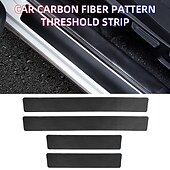cheap Car Body Decoration &amp; Protection-4PCs Car Door Stickers Universal Sill Scuff Anti Scratch Carbon Fiber Auto Door Sticker Car Accessories Styling