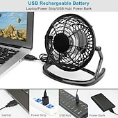 economico Ventilatori-Ventola a torre senza pale con batteria da 3000mAh – Ventola silenziosa ricaricabile USB a 5 velocità per uso su scrivania o pavimento