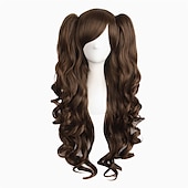 cheap Party Wigs-Wavy Blonde Ponytail Wig for Jean Cosplay Game Princess Golden Anime Hair Wigs with Pigtails Bangs Halloween Wigs