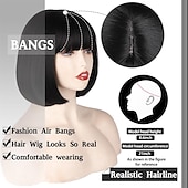 cheap Historical Wigs-Black Short Bob WigStraight Black Bob Wig with bangs 10 inch Straight Bob Bangs Wig for Women Natural Looking for Daily Use Halloween Wigs