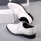 billige Semi-formell-klassiske kjolesko i brogueskinn for menn, stilige oxfordsko med snøring med vinger, elegant formelt fottøy for forretnings- og spesielle anledninger