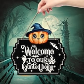 economico cartelli da parete in legno-1pc halloween segno da parete in legno teschio targa in legno appeso decorazione per porta d&#039;ingresso spaventoso portico decor appeso regalo per agriturismo home bar outdoor indoor room decor home decor