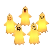 お買い得  ハロウィンの小道具の照明-ハロウィーンの照明付きゴーストランプ、光る装飾 LED ハロウィーン電子小道具、小さなゴーストパーティーペンダントキャンドル、ハロウィーン装飾ゴーストランプ、デスクトップ装飾、ゴーストパーティー小道具ペンダント