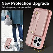 Χαμηλού Κόστους iPhone Θήκες-τηλέφωνο tok Για iPhone 16 iPhone 15 Pro Max Plus iPhone 14 13 12 11 Pro Max Mini X XR XS Max 8 7 Plus Πίσω Κάλυμμα Θήκη κάρτας πορτοφολιού με βάση στήριξης με τον Lanyard με λουράκι καρπού