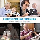 cheap Office Supplies-Full-Page 5X Magnifying Glass for Reading, Folding Lighted Magnifier with 48 LED Lights, Handheld Rectangular Lens for Seniors