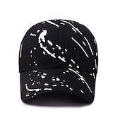 billiga Baseballkeps herr-Herr Basebollkeps Svart Vit Polyester Resor Strandstil Utomhus Semester Graffiti Justerbara Mode