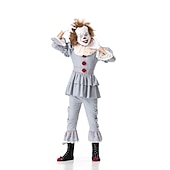 preiswerte Klassischer Horror-Es Burleske Clown Pennywise Cosplay Kostüm Partykostüm Erwachsene Herren Damen Austattungen Gruseliges Kostüm Leistung Party Halloween Karneval Maskerade Einfache Halloween-Kostüme