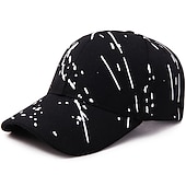 billiga Baseballkeps herr-Herr Basebollkeps Svart Vit Polyester Resor Strandstil Utomhus Semester Graffiti Justerbara Mode