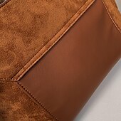 cheap Handbag &amp; Totes-Women&#039;s Brown Suede Messenger Bag with Adjustable Strap – Casual Shoulder Bag for Work, Travel, and Everyday Use