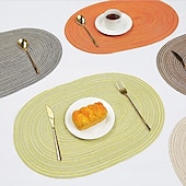 abordables Plaidemats &amp; Coasters &amp; Trivets-manteles individuales manteles individuales resistentes al calor impermeables lavables al aire libre para bodas cocina comedor mesa de patio decoraciones 1 piezas