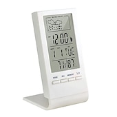 cheap Radios and Clocks-LED Digital Clock Thermometer Hygrometer Gauge Indicator Alarm Clock Indoor/Outdoor Weather Station Automatic Electronic Temperature Humidity Monitor Clock