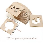 economico pittura, disegno e materiale artistico-20pcs montessori bambini disegno giocattoli in legno modello di pittura fai da te stencil apprendimento giocattoli educativi per il regalo dei bambini, ritorno a materiale scolastico
