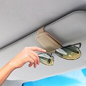 billiga Förvaring till bilen-hängande skyddande bilglasögonhållare stark magnet glasögonklämma PU läder solskydd platsbesparande universella biltillbehör