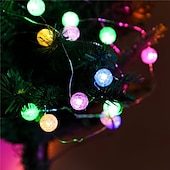 economico Striscie luci a batteria-led crystal clear ball string luce fata flessibile luci ghirlanda 1m 3m 30leds per la festa di nozze albero di natale decorazioni per le vacanze illuminazione