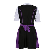 economico Set Dirndl-Oktoberfest Abiti tradizionali Blusa Dirndl Mini carico Bavarese Cameriera Bavarese Tedesco Prati Per donna Panno in stile tradizionale (50 cm)
