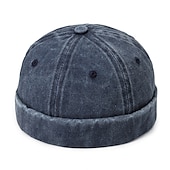 levne Pánské klobouky-Unisex Docker Cap Klobouky bez okraje Černá Fialová Bavlna Vyprané Cestování Plážový styl Venkovní Dovolená Bez vzoru Nastavitelná Módní
