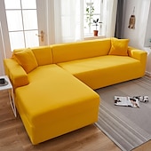 billiga Sofföverdrag-stretch sofföverdrag överdrag vinröd elastisk sektionssoffa fåtölj loveseat 4- eller 4- eller 3-sits L-form grå blå vanlig solid mjuk slitstark tvättbar