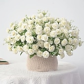 abordables Plantas y Flores Artificiales-1pc 20 cabezas flores artificiales hortensias falsas para muebles para el hogar