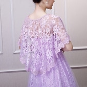 cheap Cape-Women&#039;s Wrap Cape Vintage Elegant Sleeveless Polyester Wedding Wraps With Lace For Wedding Summer