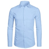 cheap Men&#039;s Dress Shirts-Men&#039;s Dress Shirt Waves Wedding Formal Evening Black White Yellow Red Long Sleeve Classic Collar All Seasons Clothing Apparel Buckle